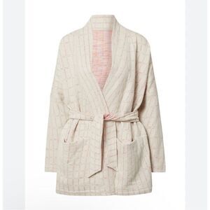 Nike Yoga Therma-Fit Luxe Women's Jacquard Quilted Reversible Robe Top Large